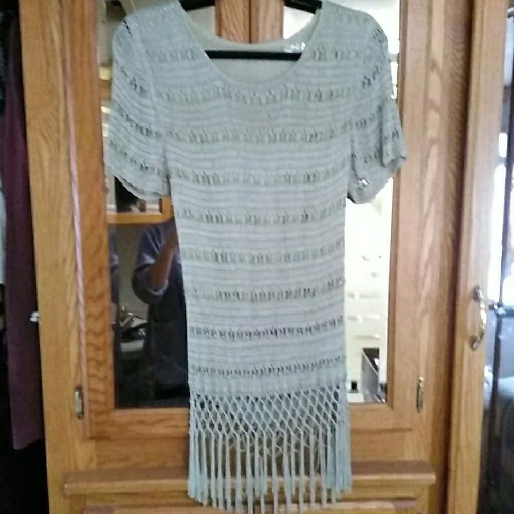 Beaded top with fringe bottom